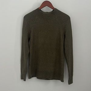LOFT XS dark green mock neck sweater